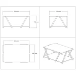 Masuta cafea Larisa culoare alb si gri antracit 94 cm - imagine 2