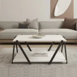 Masuta cafea Larisa culoare alb si gri antracit 94 cm - imagine 5