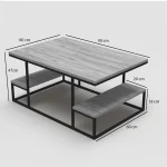 Măsuță de cafea Emelda, Nuc, 90x60x45 cm, 25075 - imagine 3