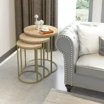 Set masuta de cafea ,Seria 710,Homs, 3 buc,culoare auriu.0034 - imagine 5