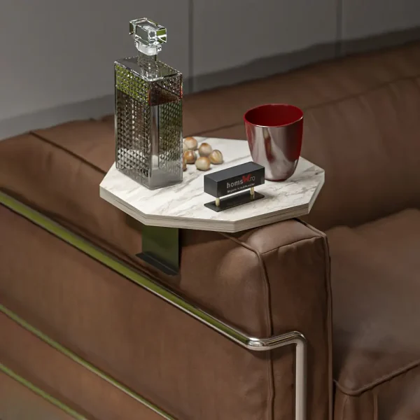 Masuta laterala, Verla Homs, bej marmurat,reglabil, 25053