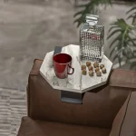 Masuta laterala, Verla Homs, bej marmurat,reglabil, 25053 - imagine 8