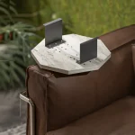 Masuta laterala, Verla Homs, bej marmurat,reglabil, 25053 - imagine 6