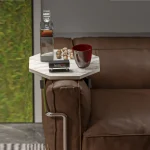 Masuta laterala, Verla Homs, bej marmurat,reglabil, 25053 - imagine 2