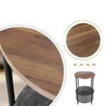 Masuta rotunda cu cos depozitare 60 cm - imagine 9