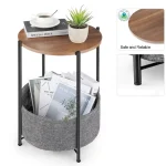 Masuta rotunda cu cos depozitare 60 cm - imagine 3