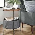 Masuta rotunda cu cos depozitare 60 cm - imagine 6