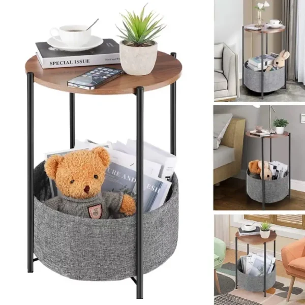 Masuta rotunda cu cos depozitare 60 cm