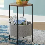 Masuta rotunda cu cos depozitare 60 cm - imagine 8