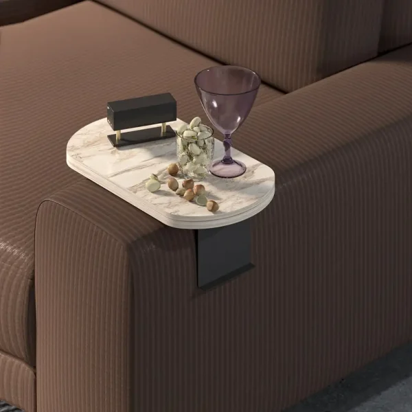 Masuta laterala Verla Homs, bej marmurat, reglabila, 25043