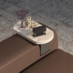 Masuta laterala Verla Homs, bej marmurat, reglabila, 25043 - imagine 5