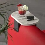 Masuta laterala Verla Homs, bej marmurat, reglabila, 25043 - imagine 2