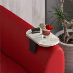 Masuta laterala Verla Homs, bej marmurat, reglabila, 25043 - imagine 3