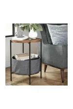 Masuta laterala cu cos depozitare Elips Homs 45 x 60 x 45 cm - imagine 2