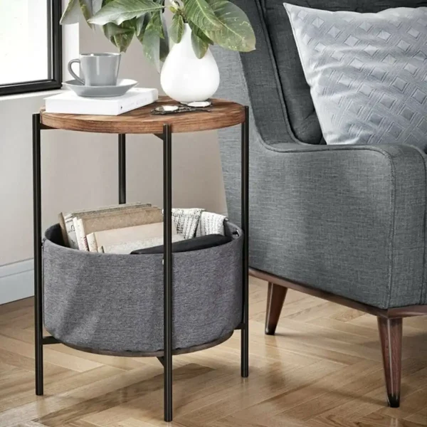 Masuta laterala cu cos depozitare Elips Homs 45 x 60 x 45 cm