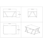 Masuta cafea Larisa culoare nuc si negru 94 cm - imagine 4