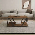 Masuta cafea Larisa culoare nuc si negru 94 cm - imagine 3