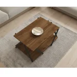 Masuta cafea Larisa culoare nuc si negru 94 cm - imagine 2