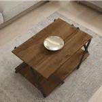 Masuta cafea Larisa culoare nuc si negru 94 cm - imagine 7