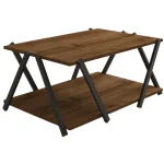 Masuta cafea Larisa culoare nuc si negru 94 cm - imagine 6