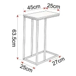 Masuta laterala din metal si pal, negru, 63 cm - imagine 5