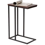 Masuta laterala din metal si pal, negru, 63 cm - imagine 3