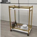 "Măsuță servire cu roti, Clasic, 81cm, alb-airiu"