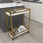 "Măsuță servire cu roti, Clasic, 81cm, alb-airiu" - imagine 2