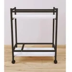 "Măsuță servire cu roti, Clasic Homs, 81X34x61 cm, alb-negru" - imagine 2