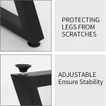 Set 2 Picioare Masă Metal, 80x70 cm - imagine 5