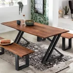 Set 2 Picioare Masă Metal,Negru 60x72 cm - imagine 5