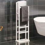 Suport prosop Vella, din metal pentru baie, 90 cm,alb