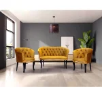 Set canapea Milano Relax Homs textil mustar gold - imagine 5