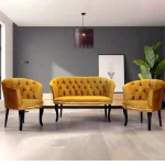 Set canapea Milano Relax Homs textil mustar gold - imagine 2