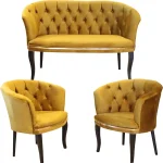 Set canapea Milano Relax Homs textil mustar gold - imagine 12