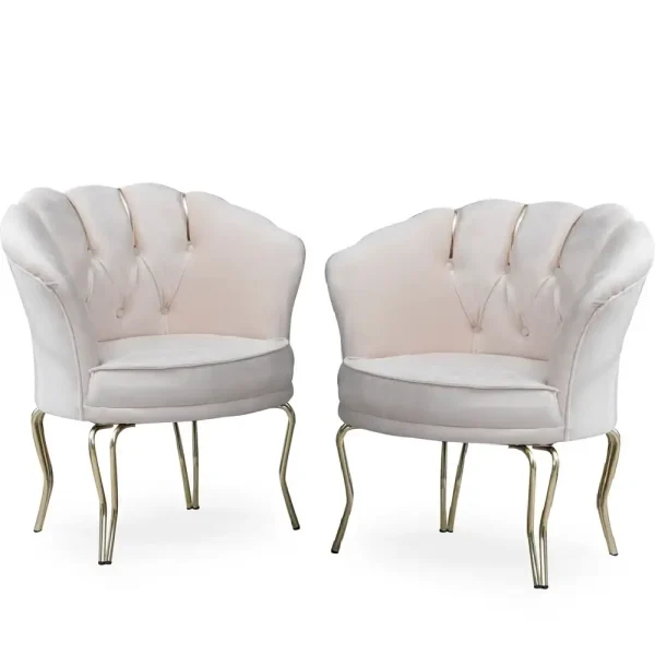 Set fotolii Viena, 2 buc scaun, bej-auriu, picioare metal auriu, Homs