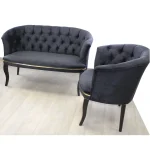 Set canapea Milano Relax 2+1, Homs textil negru - imagine 6