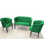 Set canapea si fotolii Milano Relax Homs textil verde