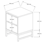 Noptiera Cefalu cu 2 sertar alb stejar 55x40x40 cm - imagine 4