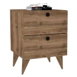 Noptiera Karen cu 2 sertare culoare nuc 55 cm - imagine 2