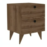 Noptiera Karen cu 2 sertare culoare nuc 55 cm - imagine 4