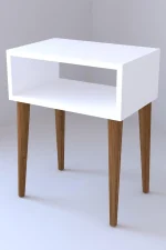 Noptiera moderna deschisa Milena Homs 45 x 30 x 60 cm, Alb-nuc - imagine 3