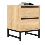 Noptiera Oliva cu 2 sertar culoare nuc 55 cm - imagine 2