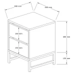Noptiera Oliva cu 2 sertar culoare nuc 55 cm - imagine 3
