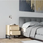 Noptiera Oliva cu 2 sertar culoare nuc 55 cm