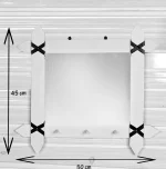 Oglinda cu agatatori Roma Homs Alb 47 X 57 X 7, lemn stratificat - imagine 2