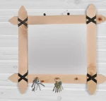 Oglinda cu agatatori Roma Homs Natur 47 X 57 X 7, lemn stratificat - imagine 2