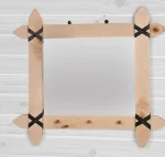 Oglinda cu agatatori Roma Homs Natur 47 X 57 X 7, lemn stratificat - imagine 3