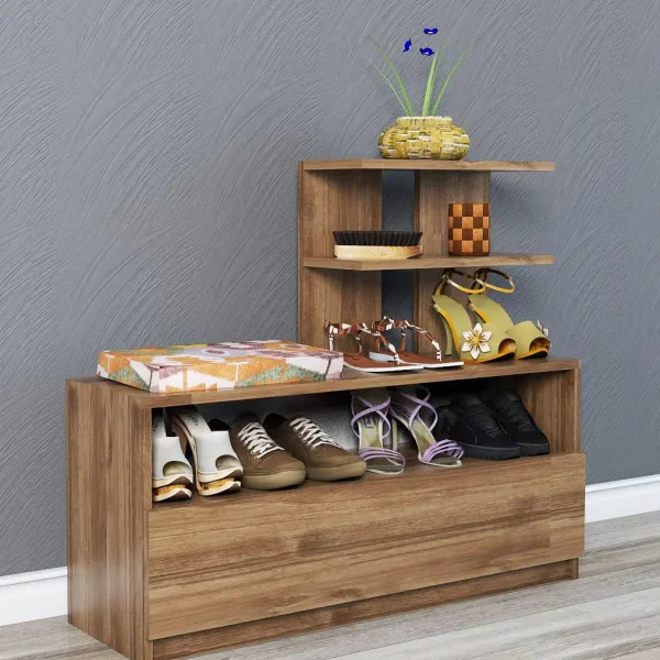 Dulap pentru pantofi, Airy Homs, maron, 100 x 81 x 29.6 cm, PAL