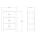 Pantofar cu 3 rafturi pentru hol culoare alb,90 cm - imagine 4